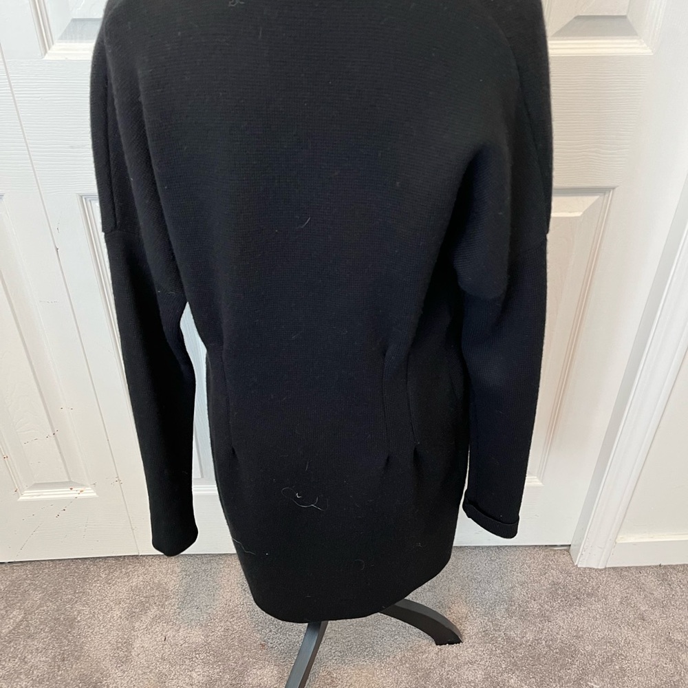 Theory size M 100% woolWomen's Black Open Front Sweater - Picture 9 of 15